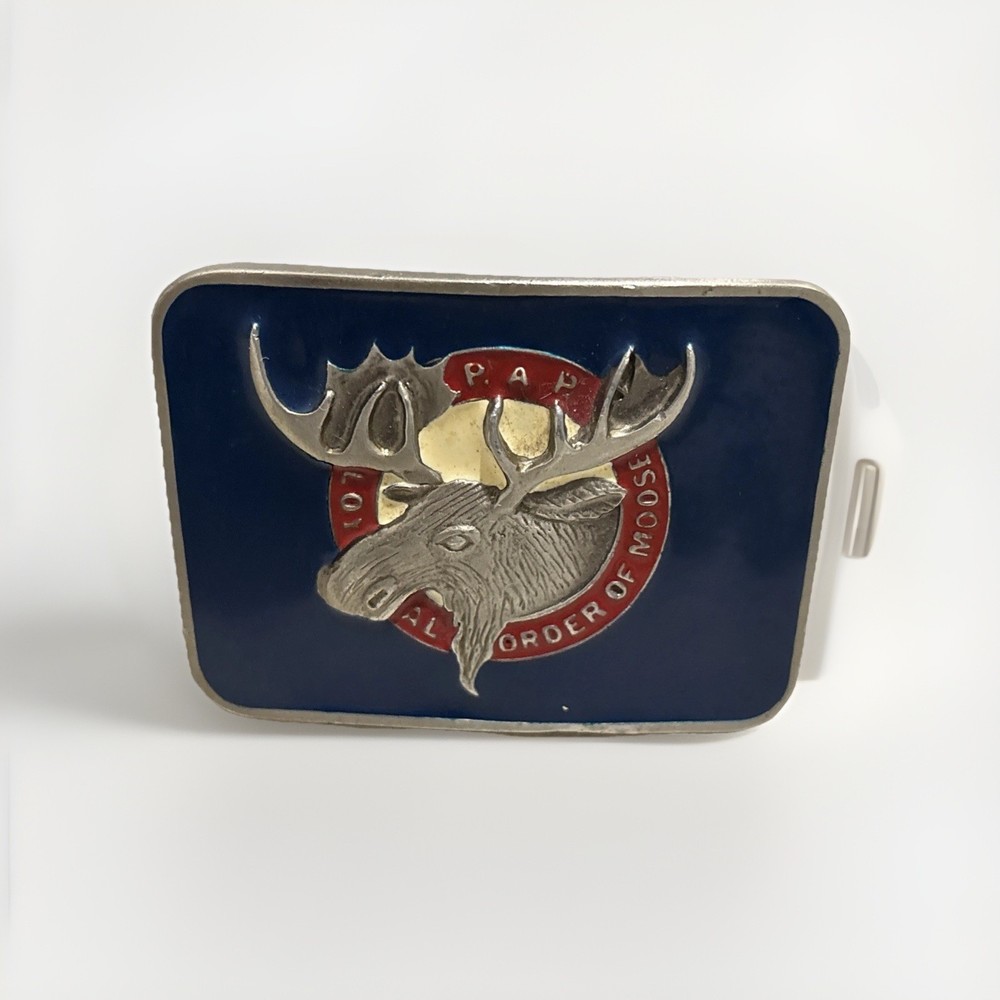 Fraternal Loyal Order of Moose PAP Belt Buckle Cast Metal Epoxy Front 2013 NEW