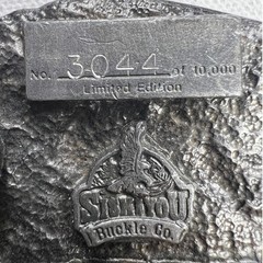 Wyoming Centennial 1990 Pewter Siskiyou Belt Buckle & Cowhide Leather Belt