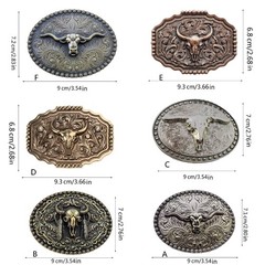 Bull Heads Western Belt Buckle Animal Steer Head Cowboy Belt Buckle for Women