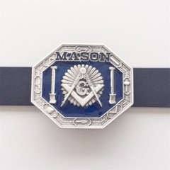 Antique Silver Enamel Mason Belt Buckle Gurtelschnalle Stock in US