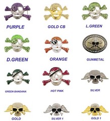skull crossbones rhinestones metal belt buckles halloween party costume gift NEW