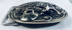 Belt Buckle Tattoo Themed Machine Tattoist with Skull Very Ornate