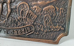Tall In The Saddle Western Belt Buckle READ 2 1/2 x 3 1/2 Metal