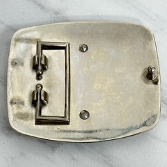 Rhinestone Studded Q Letter Initial Monogram Silver Tone Belt Buckle