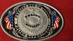 POLICE DEPARTMENT POLICE OFFICER BELT BUCKLE TO SERVE AND PROTECT NEW!