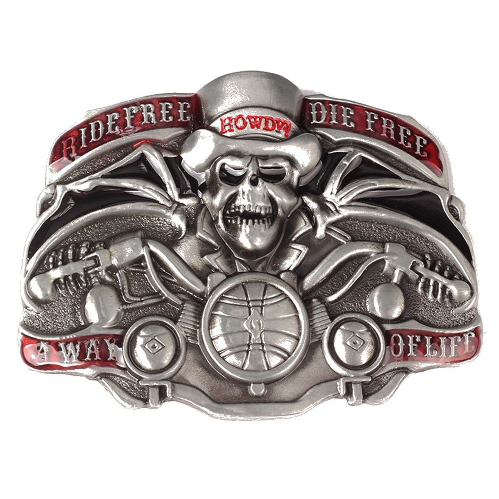Skull Belt Buckle Western Cowboy Motorcyclist (SK-21)