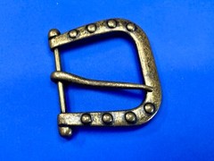 Replacement Brass Tone Studded Theme Harp Shaped Vintage Belt Buckle