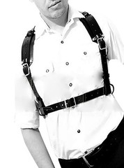 Body Chest Harness Punk Adjustable Faux Leather Belt with One Size, Lm02