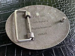 Jack Daniel’s Belt Buckle Old No. 7 Silvertone Oval Chunky 4” X 3” 2005 1.75”