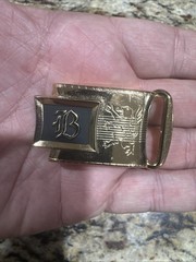 Vintage Hickok Master Plate Gold Tone Belt Buckle Letter B Initial Lion USA