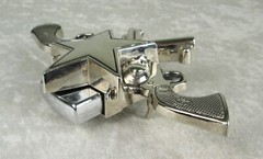 Rock Rebel 2 Revolvers 1 Star Belt Buckle Lighter Holder Pistols Buckle