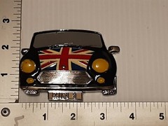 BRITISH FLAG ON CAR HOOD Metal Belt Buckle