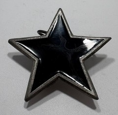 Mobtown Lone Star Pewter and Enamel Belt Buckle