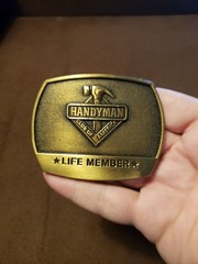 Handyman Club of America Life Member Brass Hammer Belt Buckle 1996