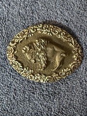 Vintage EGE American Bison Pewter Belt Buckle Buffalo 1993 Made In USA