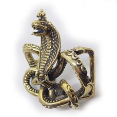 Cobra King Crawling Snake Bronze Belt Buckle