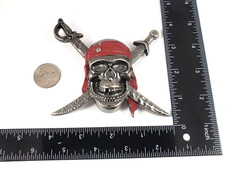 Disney Pirates of the Caribbean Enameled Skull & Crossed Swords Belt Buckle