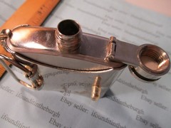 Vintage ~ Belt Buckle Flask with Gun/Pistol Design ~