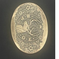 Vintage Award Design Medals Elk Deer Belt Buckle Solid Brass Tone