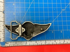Skull With Fangs And Bright Red Eyes Cutout Large Wide Belt Buckle