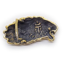 Lion Angry Head Curly Designed Hair Brass Belt Buckle
