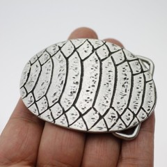 Croc Motif Belt Buckle Dark Silver – Masculine Statement Design
