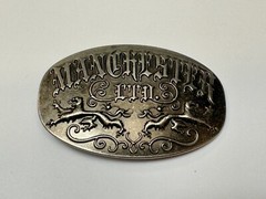 Manchester Ltd Lions Crest Clothing Company Silver Color Metal Belt Buckle