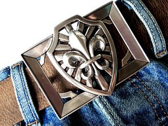 Belt Buckle Lily Crest Ornament Medieval Fleur De Lis Vintage 4cm