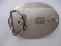 Classico Belt Buckle Mens Silver Oval Western Rhinestone Cross Star Italia