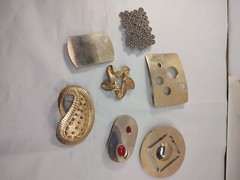 7 pc Lot Metal Belt Buckles / Sliders Belt Buckles Fabric Sliders