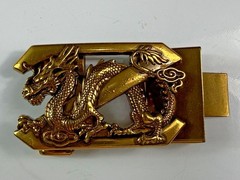 Vintage Style Dragon Belt Buckle Bronze Tone Asian Mythical Western 1.25&Prime; Strap