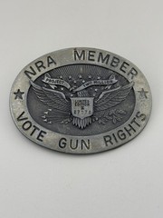 1980s NRA Member Vote Gun Rights Project Two Million Numbered Belt Buckle