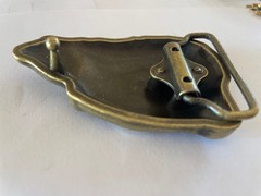 Vintage Brass Bear Head Belt Buckle 3D Grizzly Western Heavy Snap On Gift