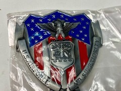 Us Air Force Corps Logo Sealed Belt Buckle Air Superiority Usa Flag Colors