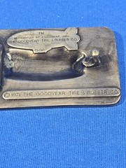 Vintage 1974 Goodyear Tire and Rubber Company Blimp Belt Buckle MARKED REPRO
