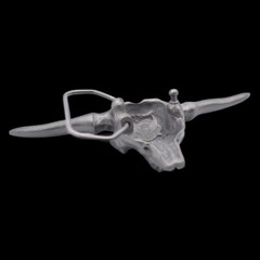 Longhorn Bull Skull 3D Belt Buckle