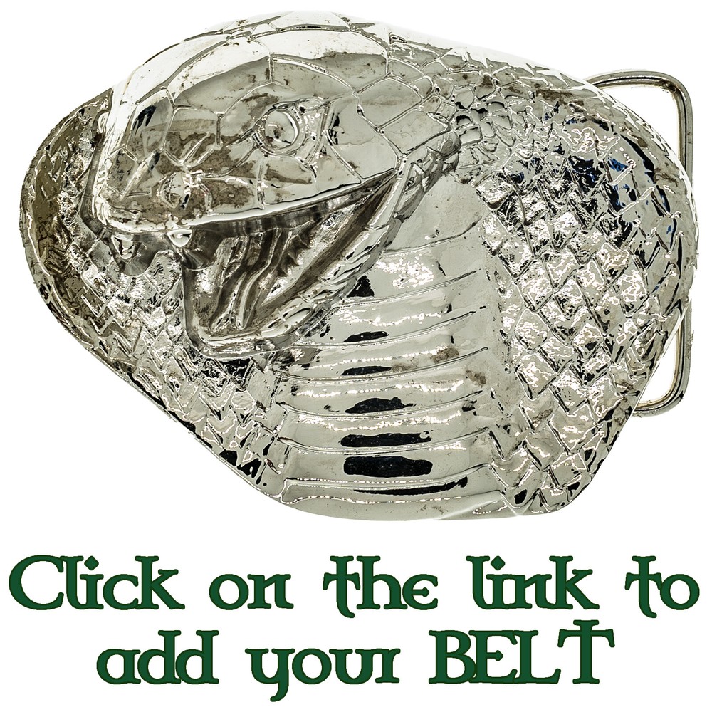 Cobra Snake Belt & Buckle Metal Punk Native American Reptile Python