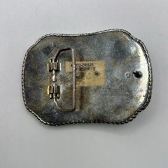 Vintage Silver Tone Plated Belt Buckle Bull Riding Western Cowboy