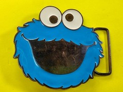 Sesame Street 2009 Cookie Monster Blue Muppet Character Belt Buckle