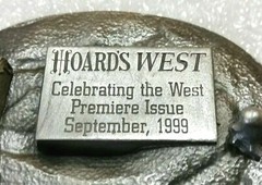 Hoard&rsquo;s West Belt Buckle Dairy Cow, 1999 Raised Relief Design, Dairymen, Farmer