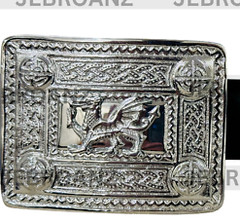 Men Scottish Kilt Belt Buckle WELSH DRAGON Brass Chrome/Antique Finish
