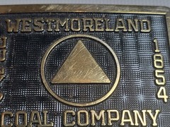 Vintage July 7 1854 Weastmoreland Coal Mining Miners Metal Belt Buckle Colorado
