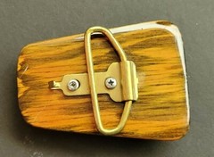 Vintage Handmade Southwestern Wood & Turquoise Wooden Belt Buckle 3.25