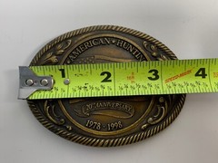North American Hunting Club Member Belt Buckle 1978-1998 20th Anniversary Brass