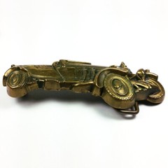 Vtg Mercedes Benz SSK Cabriolet Roadster Car Solid Brass Belt Buckle