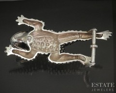 Vintage Sterling Barry Kieselstein-Cord Large Frog Mens Belt Buckle 142g p21550