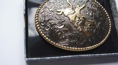 Crumrine M&F Western Oval BULL RIDER Belt Buckle c02105