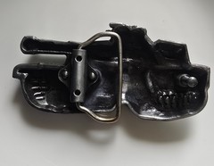 1pce Silver Tank Belt Buckle Suit Belt Width 4cm 10x5cm