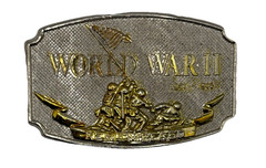 Vintage 1992 World War 2 WW2 USMC Marines Remembered Commemorative Belt Buckle