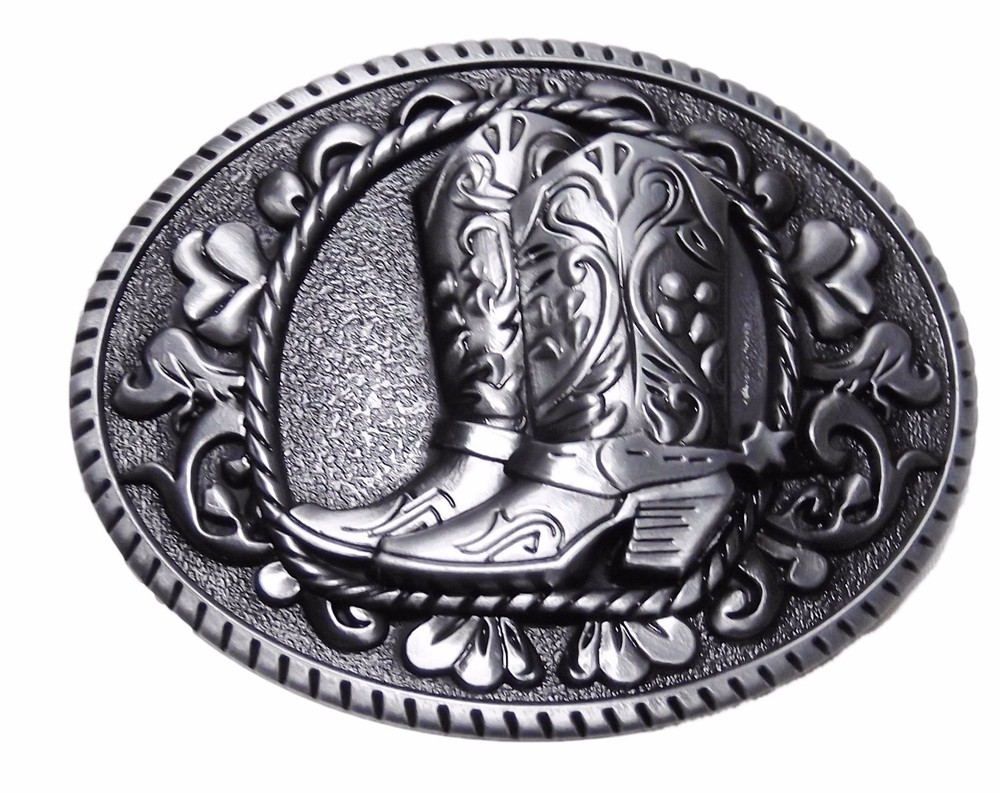 Western 3-D Cowboy Boots Pewter Finish BELT BUCKLE